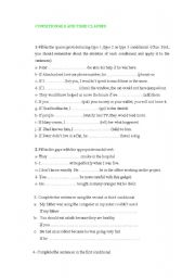 English Worksheet: CONDITIONALS AND TIME CLAUSES