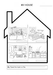 English Worksheet: Rooms In a House