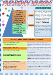 English Worksheet: Usage for Frequency Adverbs 