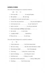 English Worksheet: LINKING WORDS