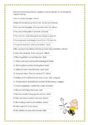 English Worksheet: REWRITE SENTENCES