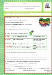 English Worksheet: Present Simple versus present continuous