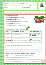 English Worksheet: Present Simple versus present continuous