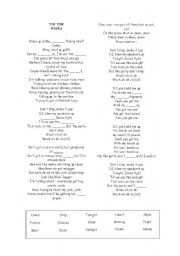 English worksheet: Tik Tok Kesha 