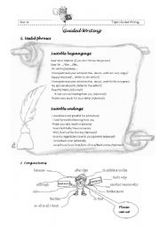 English Worksheet: Guided Writing Useful Phrases and Common Mistakes