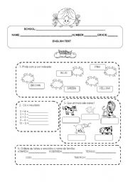 English Worksheet: English Test 5th grade
