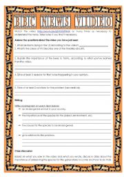 English Worksheet: BBC News video - endangered species ***editable