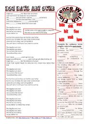 English Worksheet: Dog days are over (Florence Welch) - listening + grammar ***editable