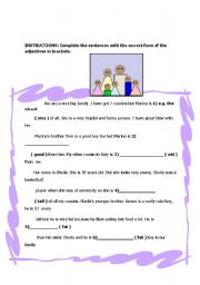 English worksheet: comparative superlative adjectives