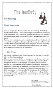 English Worksheet: The Landlady 