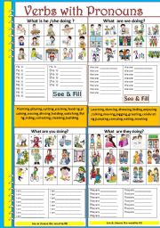 English Worksheet: Verbs with Pronouns