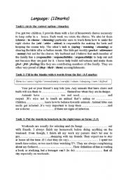 English Worksheet: language exercises