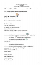 English Worksheet: Learning pronouns through a song