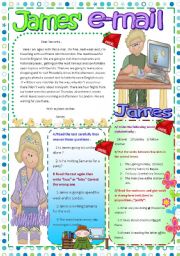 English Worksheet: James� e-mail