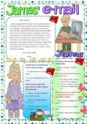 English Worksheet: James e-mail