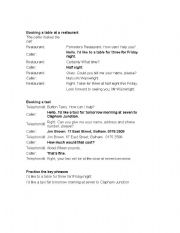 English Worksheet: BOOKING IN ANY SITUATION