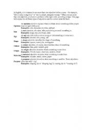 English Worksheet: Adjectives