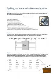 English Worksheet: ALPHA BRAVO CHARLIE: Spelling your name and address on the phone