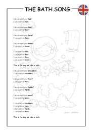 English Worksheet: The bath song, super simple songs