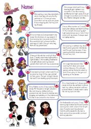 English Worksheet: Fashion Clothes with Bratz (grey scale & Key included )