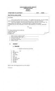 English Worksheet: exam about simple present and others 