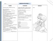 English Worksheet: complete our father and titanic song