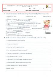 English Worksheet: Grammar test