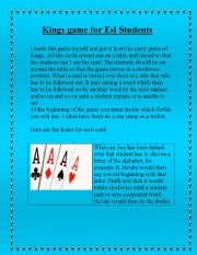 English Worksheet: Kings Game