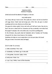 English Worksheet: adverbs of frequency