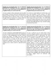English Worksheet:  Role play cards on the legalization of an organ trade-I