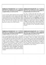 English Worksheet: Role play cards on the legalization of an organ trade-II