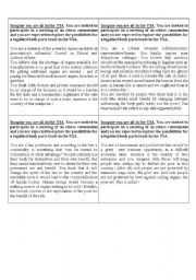 English Worksheet: Role play cards on the legalization of an organ trade-III