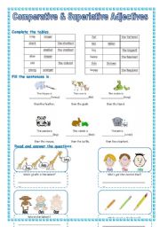 English Worksheet: Comperative &Superlative Adjectives