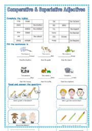 English Worksheet: Comperative &Superlative Adjectives