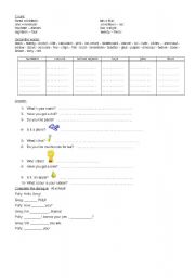 English worksheet: Revision of Numbers 