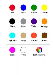 English worksheet: Colours