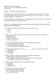 English worksheet: Buckingham Palace District Six  Examination questions