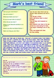 English Worksheet: Reading Comprehension passage