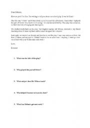 English Worksheet: past simple reading