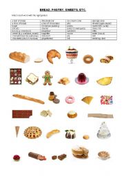 English Worksheet: Bread, pastry, etc.