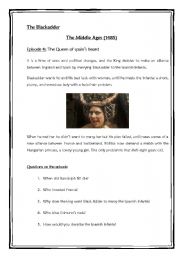 English Worksheet: The Blackadder. Middles ages. Episode 4. The Queen of Spains beard