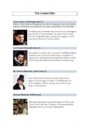 English Worksheet: The Blackadder. The main characters review
