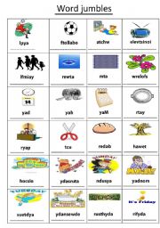 English Worksheet: wordjumbles