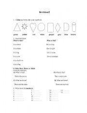 English worksheet: colours-numbers