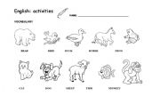 English worksheet: Brown bear vocabulary