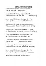 English Worksheet: song
