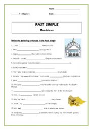 English Worksheet: Test / Past Simple/ 2 Pages