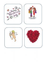 English worksheet: SAINT VALENTINE FLASHCARDS (2PAGES)