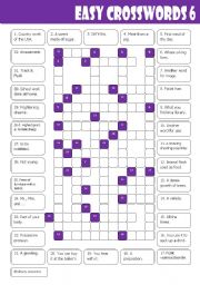 English Worksheet: Easy Crosswords 6