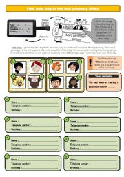 English Worksheet: Conversation game : find your bag at the lost property office  **Editable**